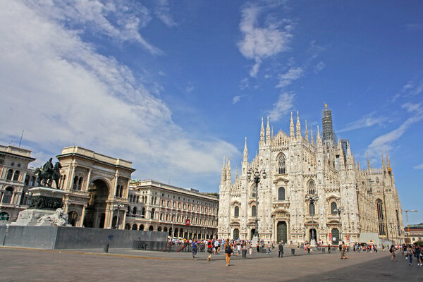 Facade of Milan Cathedral (Duomo), Lombardy, Italy