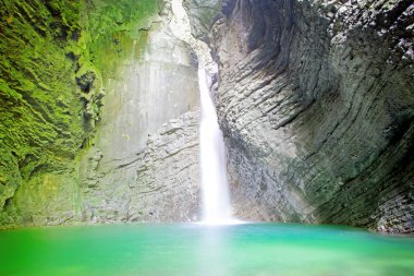 Kozjak waterfall (Slap Kozjak) near Kobarid, Julian Alps, Slovenia clipart