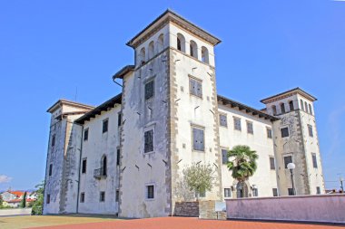 Renaissance castle in small town Dobrovo in Alps. Slovenia clipart