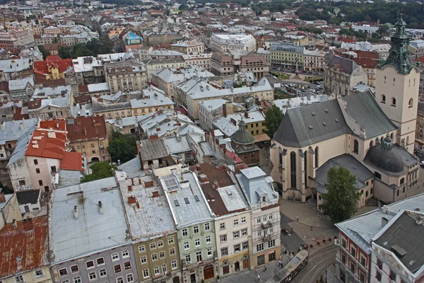 Widok na miasto we Lwowie — Zdjęcie stockowe