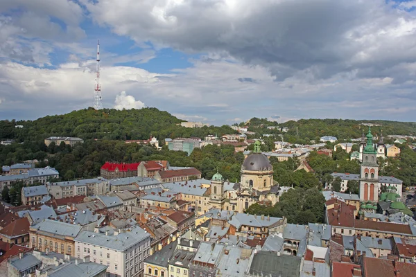 Widok na miasto we Lwowie — Zdjęcie stockowe