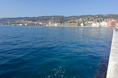 panoramik trieste, deniz ve liman, İtalya