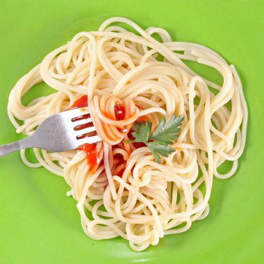 Domates soslu spagetti.