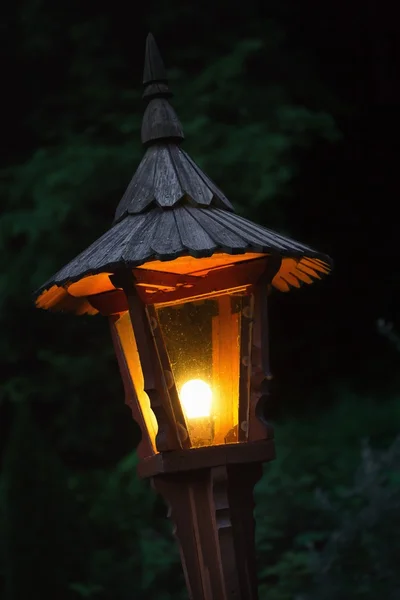 Wooden street lamp — Stock Photo, Image