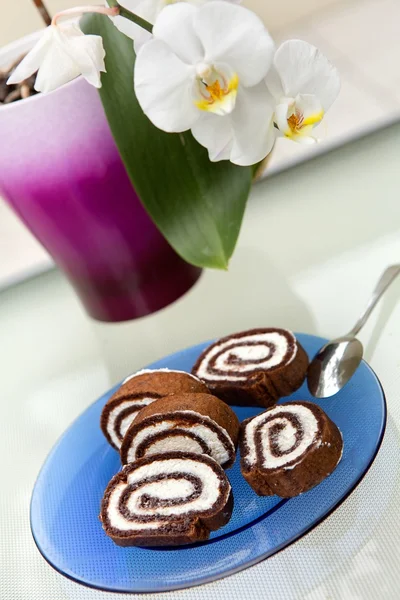 Chocolate roulade — Stock Photo, Image