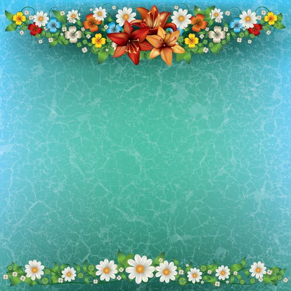 Abstract spring background with flowers — Stock Vector