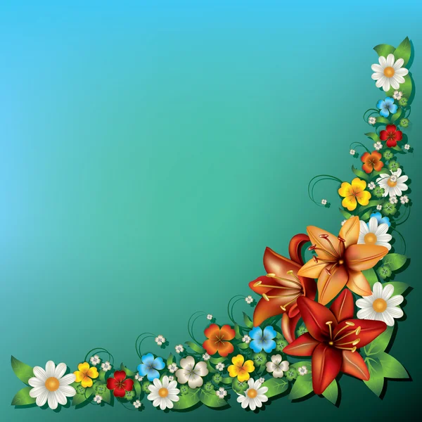 Abstrakte Frühling blumigen Hintergrund mit Blumen — Stockvektor