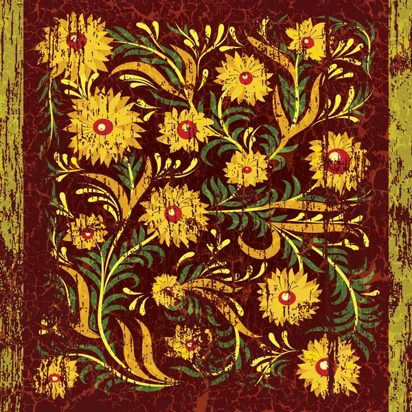 Alter Hintergrund mit floralem Ornament — Stockvektor