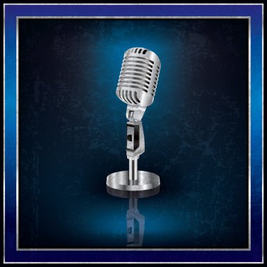 Abstract background with the retro microphone clipart