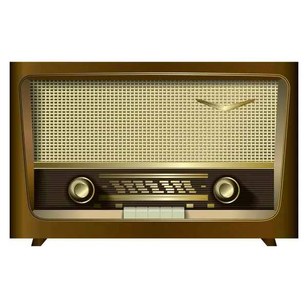 孤立在一张白纸的复古收音机 — 图库矢量图片