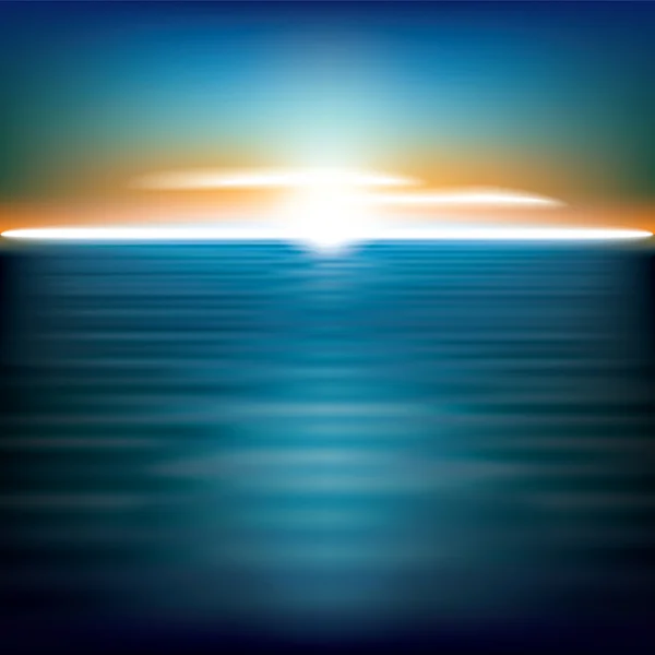 Αφηρημένα φόντο με την Ανατολή του ηλίου στη θάλασσα — Διανυσματικό Αρχείο