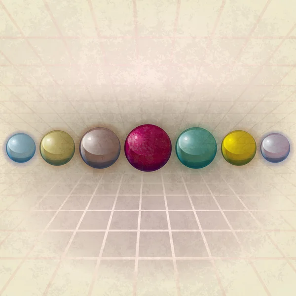 Illustration grunge abstraite avec des boules — Image vectorielle