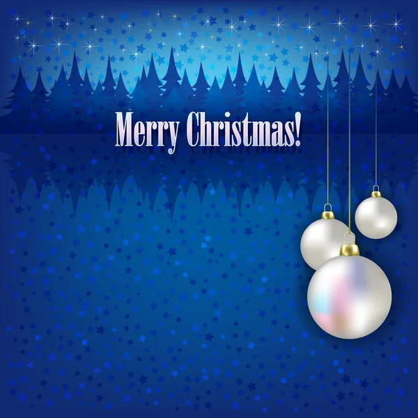 Christmas greeting with white balls — Stock Vector