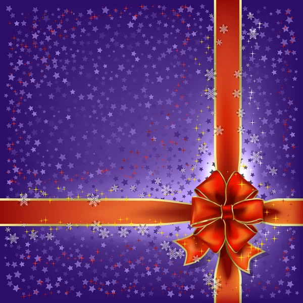 クリスマスの弓と受けてのベクトルの背景 — ストックベクタ