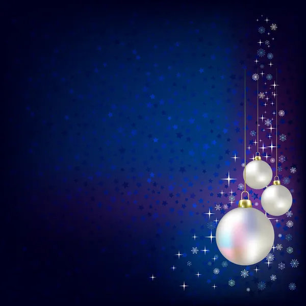 Διακοσμήσεις Χριστουγέννων και τα αστέρια μπλε φόντο — Διανυσματικό Αρχείο