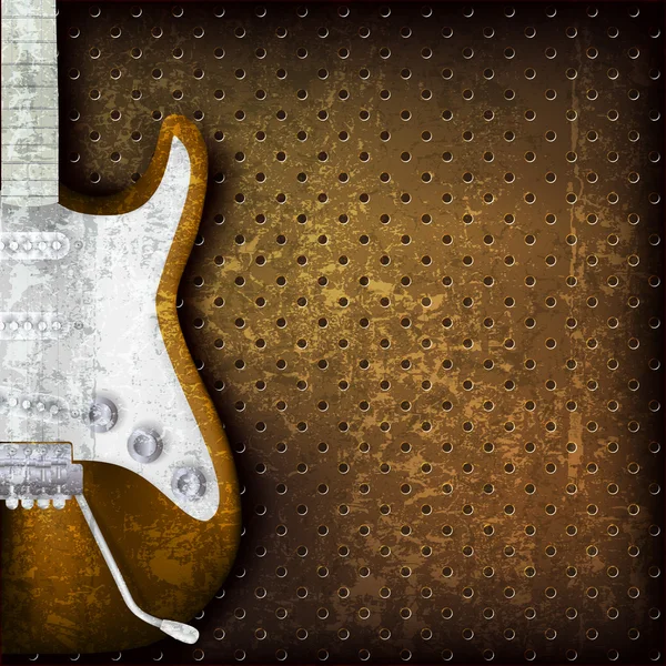 抽象 grunge 背景与电吉他 — 图库矢量图片