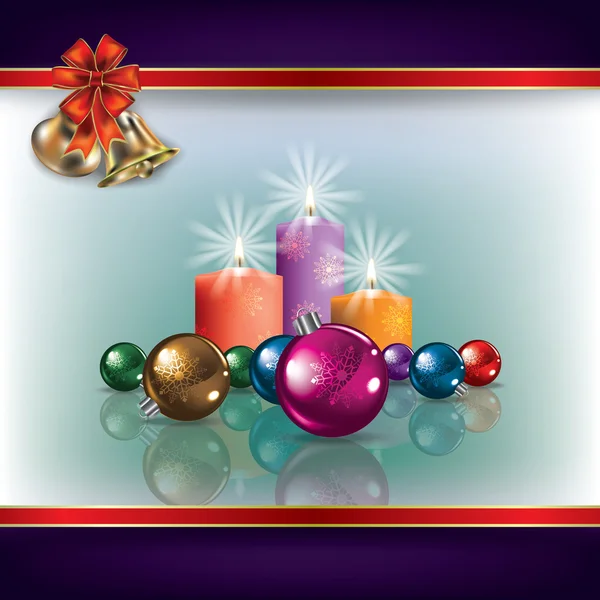 Cloches et bougies de Noël — Image vectorielle
