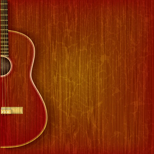 Акустическая гитара на абстрактном гранж-фоне — стоковый вектор