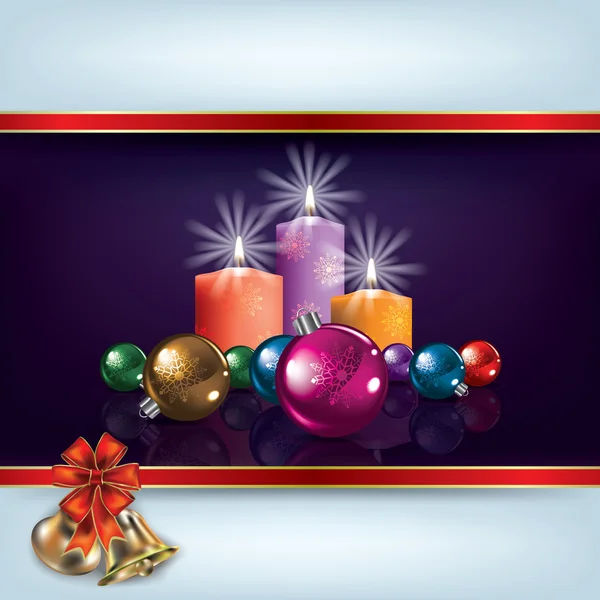 Decoraciones y velas navideñas — Vector de stock