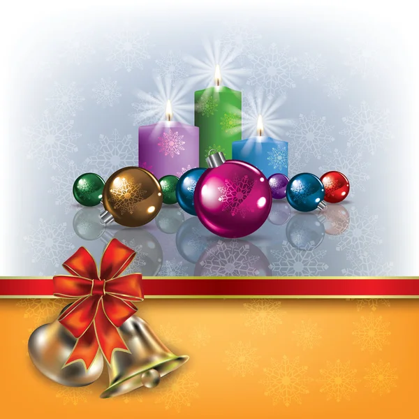 Campanas y decoraciones navideñas — Vector de stock
