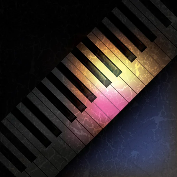 ピアノと抽象的なグランジ音楽の背景 — ストックベクタ