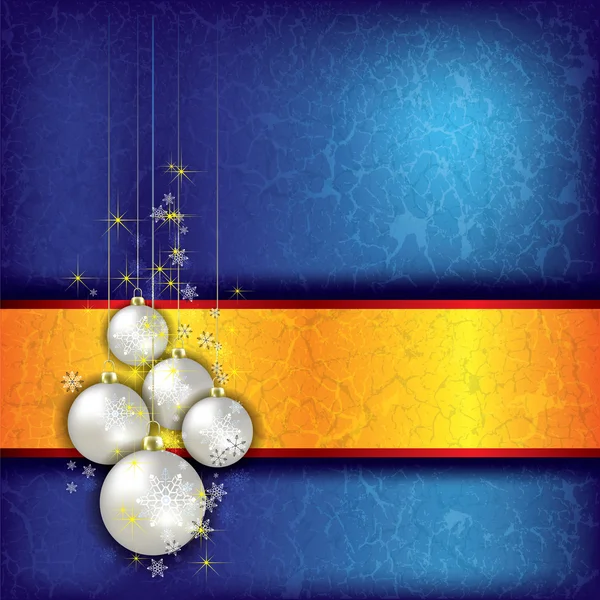 Kerstmis grunge achtergrond met decoraties — Stockvector