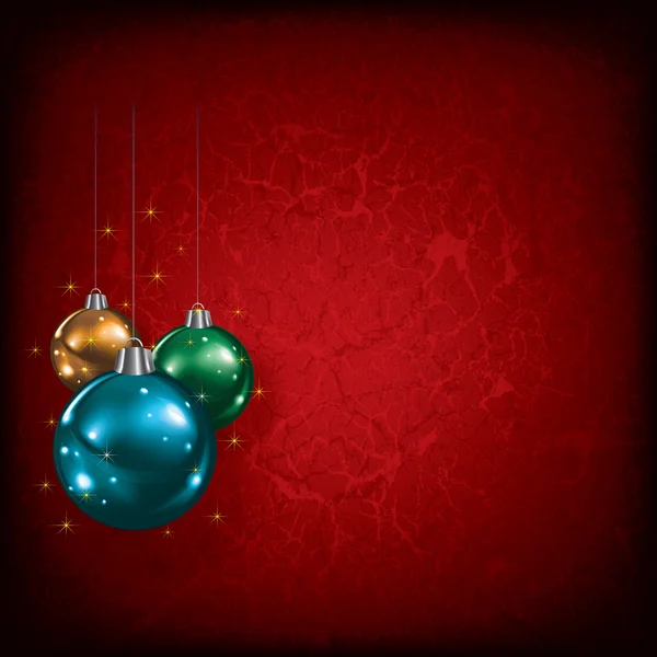 Abstracte groet met kerstballen — Stockvector