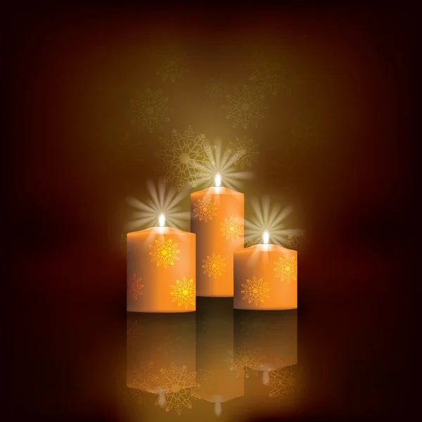 Christmas candles on grey — Stock Vector