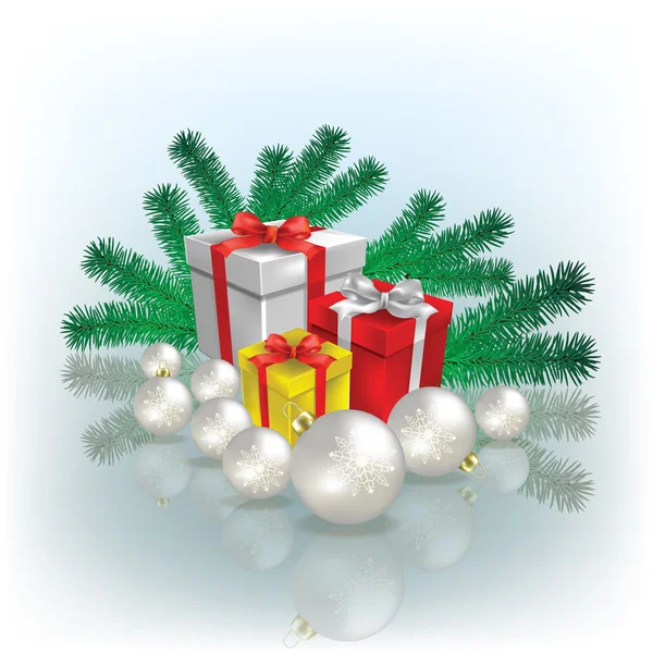 Regali e decorazioni natalizie — Vettoriale Stock