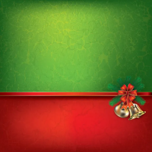 Cloches et ruban de Noël — Image vectorielle