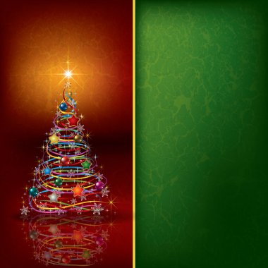 Christmas background with tree and decoration clipart