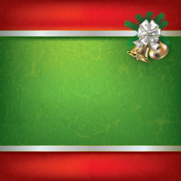 Cloches de Noël et ruban blanc — Image vectorielle