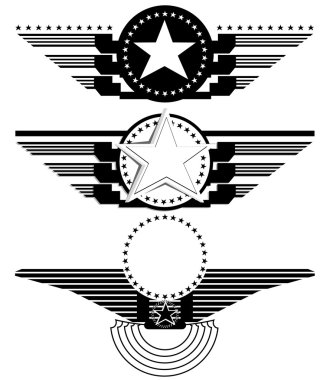 Shields with wings clipart