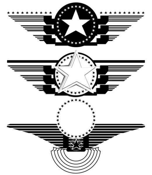 Escudos con alas — Vector de stock