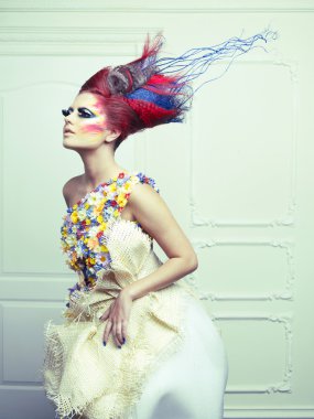 Lady with avant-garde hair clipart