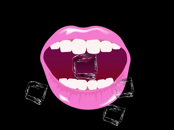 Lábios rosados — Vetor de Stock
