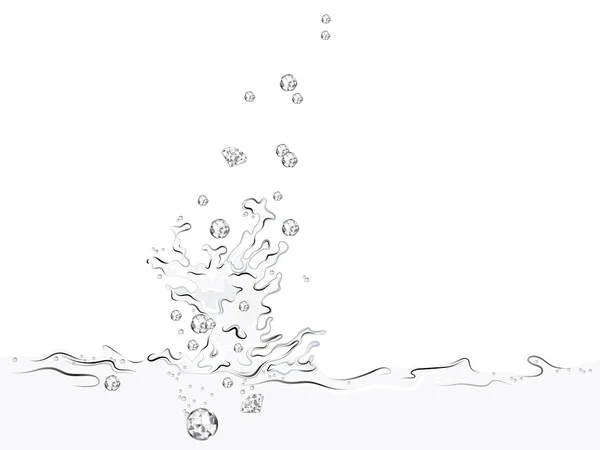 Gyémánt splash — Stock Vector