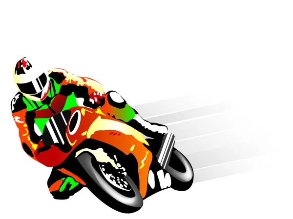 Motocyklový závodník — Stockový vektor