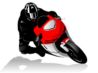 Motorcycle racer clipart