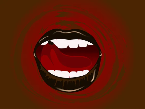 Lèvres chocolat — Image vectorielle