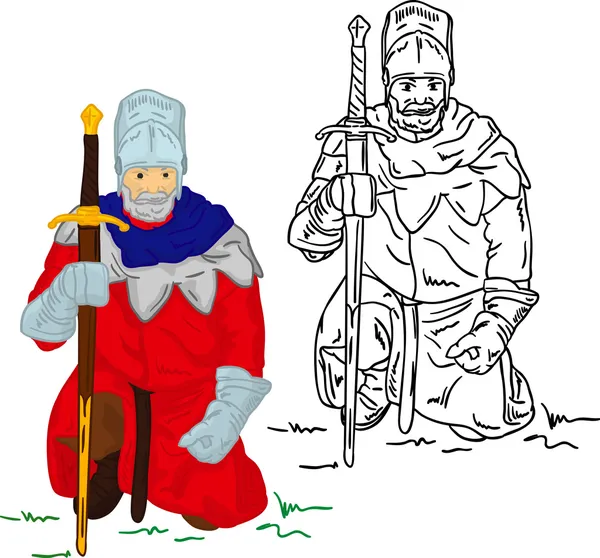 Knight with scimitar — Stock Vector