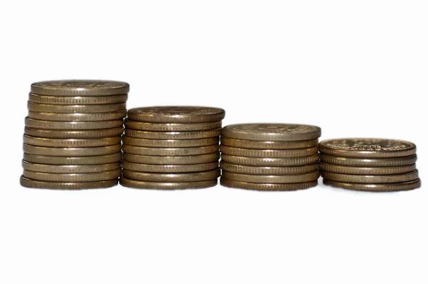 Primo piano di Indian Coin 5 rupie isolate su sfondo bianco — Foto Stock