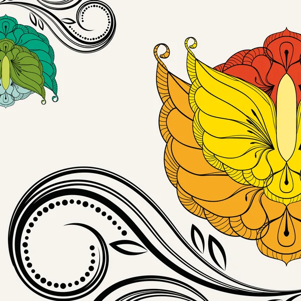 東洋の花の背景。デザインの要素. — ストックベクタ
