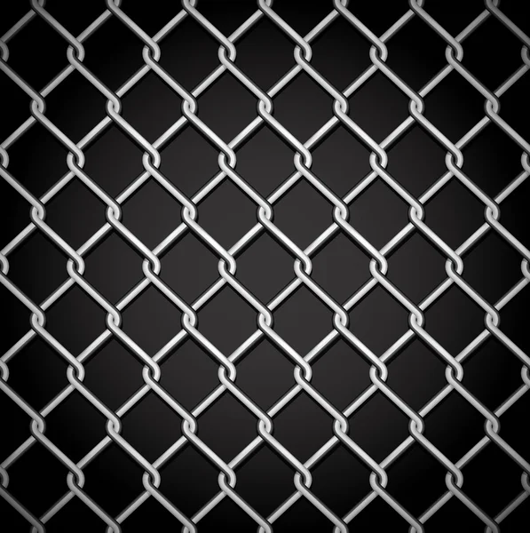 Μεταλλικό φράχτη σε σκούρο φόντο. — Διανυσματικό Αρχείο