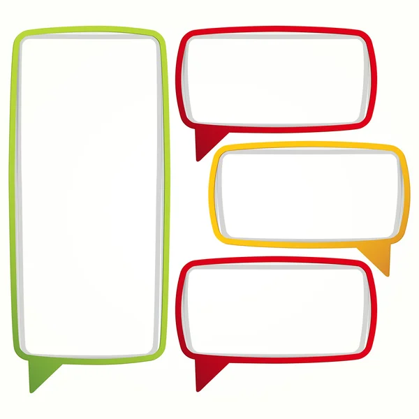Colorful speech bubble frames. Labels in the form of an empty fr — Stock Vector