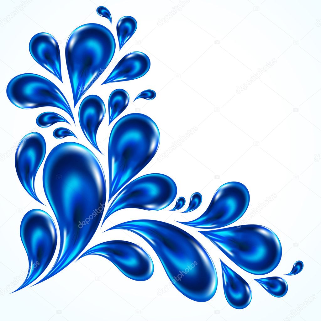 Ecology background - splash blue drops