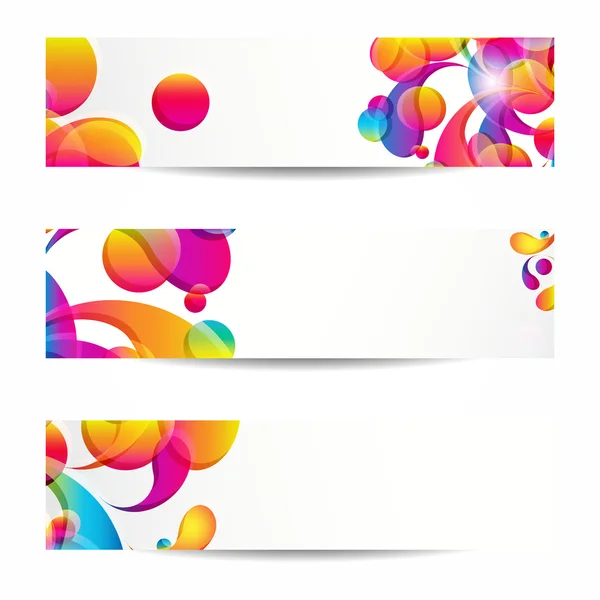 Абстрактні веб-банери з барвистими дугами для вашого дизайну www — стоковий вектор