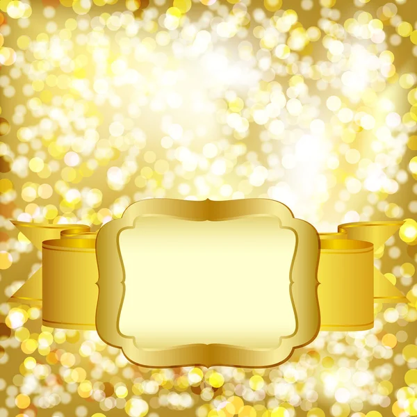 Luxus goldene Weihnachtsbeleuchtung Hintergrund. — Stockvektor