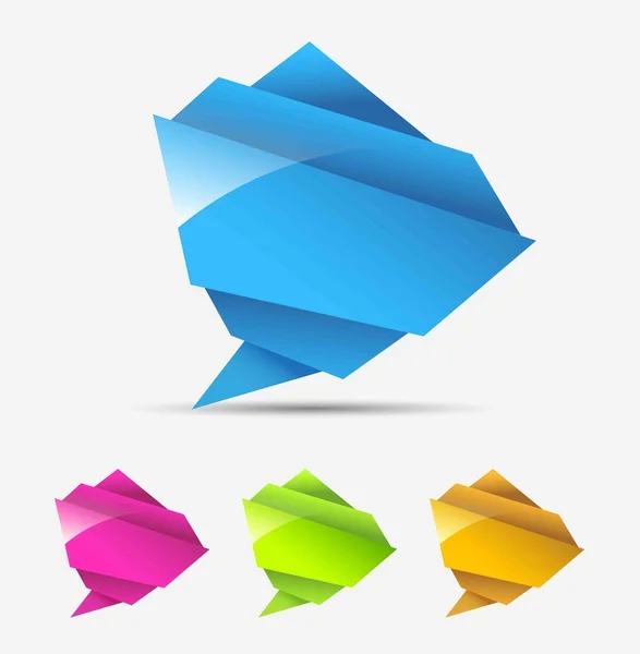 Abstracte origami tekstballon — Stockvector