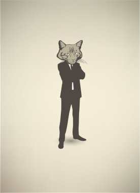 Cat Businessman clipart